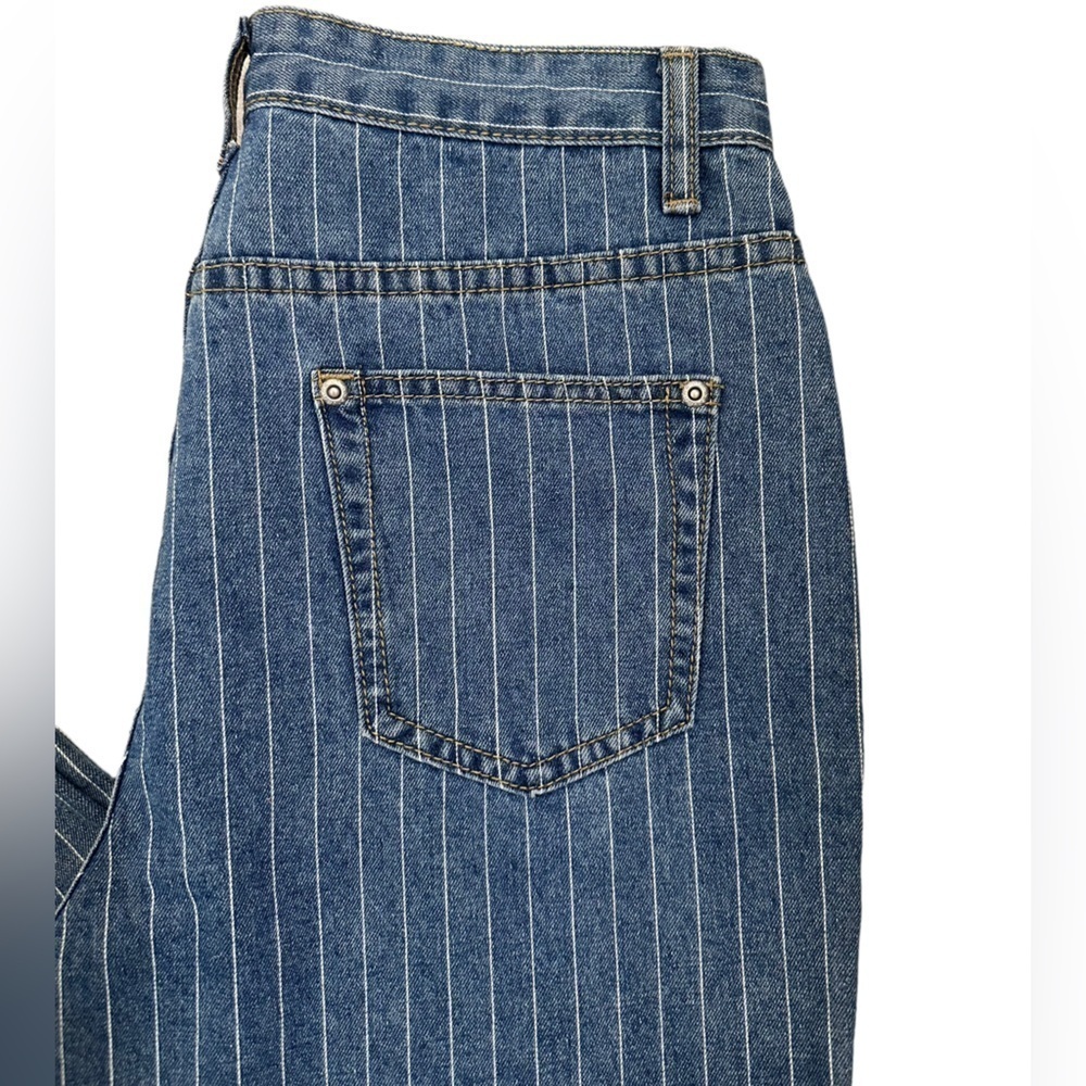 Nasty Gal High Waisted Denim Striped Mom Jeans Size 6 - Picture 14 of 16